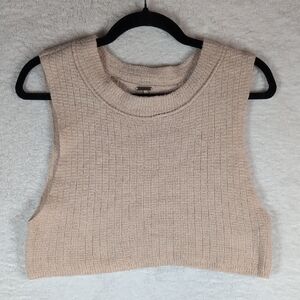 190-Free People Beige Knit Crop Top